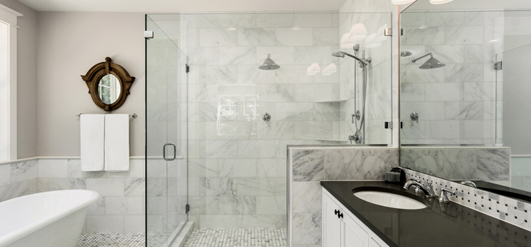 bathroom shower door installation in Brandon