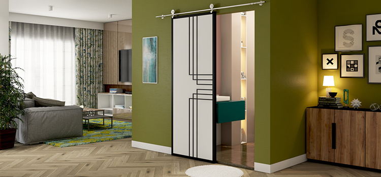 sliding bathroom door installation in Brandon